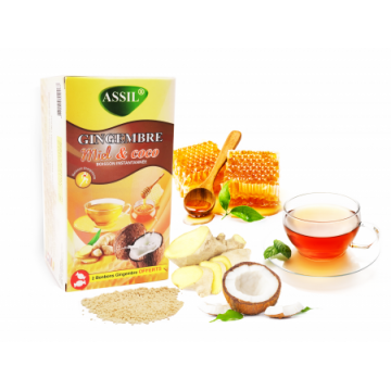Tè naturale con zenzero, miele e cocco